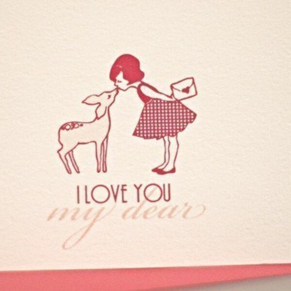 I LOVE YOU MY DEAR--Single Valentines card