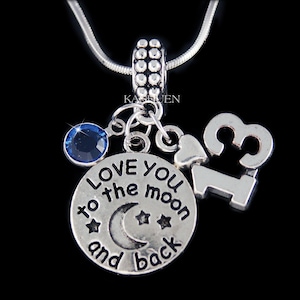 Cute 13th Birthday Gifts Love You to the Moon and Back Necklace Celestial Star Grandmother Granddaughter Jewelry 10th 11th 12 Bracelet Charm