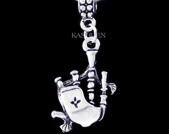 Scotland Bagpipes Necklace Scottish Woodwind Music Musical Instrument Jewelry Gift for Men Girls Women Keychain fit European Charm Bracelet