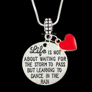 Collar para aprender a bailar bajo la lluvia, llavero inspirador para superar la adversidad, joyería motivacional, regalos de cumpleaños número 17 y 18