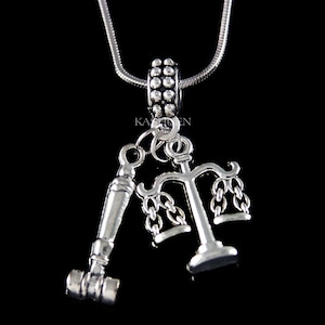 Scales of Justice Law School Graduate Lawyer Graduation Gifts Judge Attorney Paralegal Passing Bar Keychain Necklace European Charm Bracelet