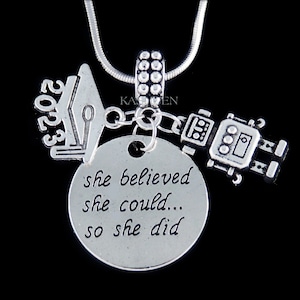 2026 Remise des diplômes Robotique Informatique Électronique Nanotechnologies Ingénierie Cadeaux pour diplômés Collier Porte-clés fit Bracelet à breloques européen