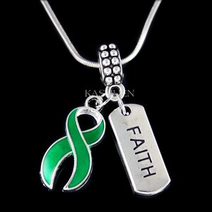 Cinta de conciencia verde, depresión, cáncer de hígado, ansiedad, trastorno de salud mental, parálisis cerebral, ajuste europeo, pulsera, collar, llavero