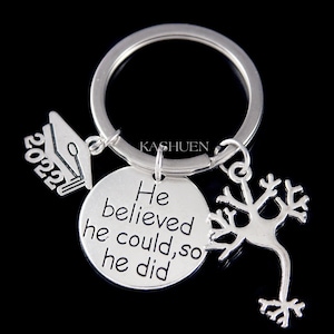 2025 Graduation Gifts Neuron Brain Doctor Neuroscience Neurology Neurologist Psychology Son Master Degree Keychain Necklace Bangle Jewelry