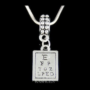 Optometrist oogonderzoek arts geschenken Snellen grafiek oogarts orthoptist optometrie afstuderen opticien ketting 4 Europese bedelarmband
