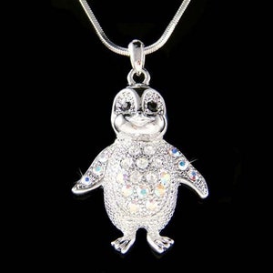 Collana con pinguino imperatore bambino in cristallo Swarovski, gioielli con animali in Antartide, amico carino, Natale, 15, 16, 18, 20, 30, 40°, regalo di compleanno