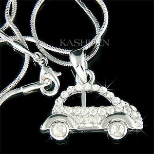 Swarovski Crystal Cute Round Car Necklace, First Car Owner Gifts Christmas Men Women 20th 25th 30th 35th Birthday Gift Unique Bracelet Charm