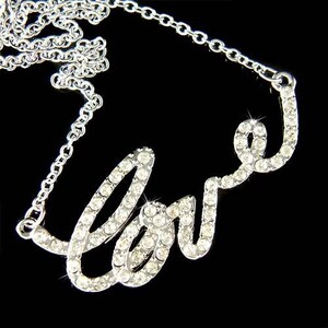 Swarovski cristal cursivo carta de amor amante esposa día de la madre hija San Valentín para su encanto minimalista collar de plata de ley regalo
