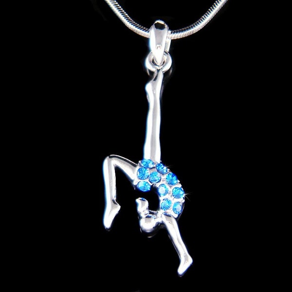 Cristal Swarovski bleu gymnaste fille gymnaste olympique acrobate contorsion contorsionniste école collier bijoux pour bracelet à breloques européen