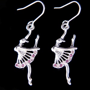 Swarovski Crystal Purple BALLERINA The Nutcracker Ballet Dancer Dance Girls Charm Earrings Christmas Gift New The Nutcracker Swan Lake Lover