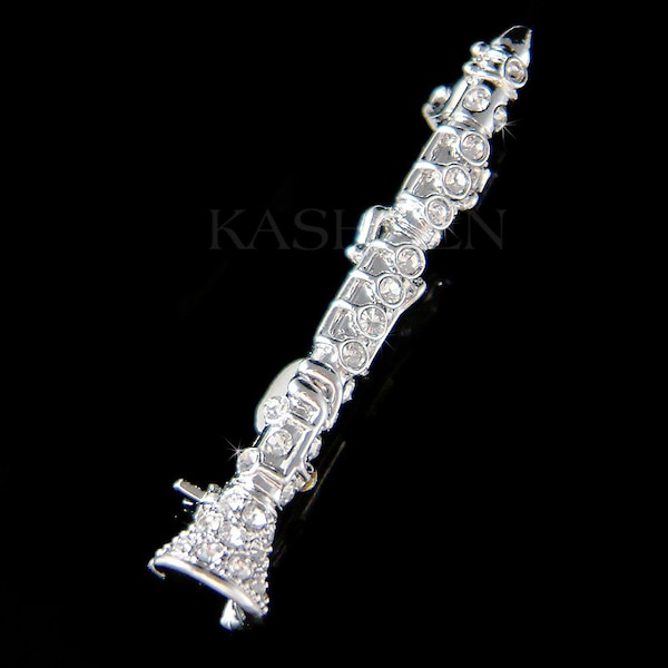 Swarovski Crystal Clarinet Woodwind Instrument Music Band Musical Orchestra Pin Brooch Jewelry Christmas Best Friend Wife Mother's Day Gift