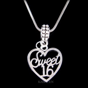 Sweet 16 Necklace Sixteen Year Old Birthday Gift Love Heart Girl Teenager Daughter Bangle Keychain 16th Granddaughter Jewelry Bracelet Charm