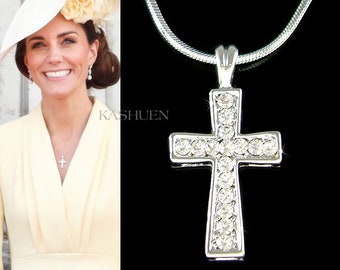 Swarovski Crystal Cute CROSS Necklace Faith in God Lord Jesus Christ Christian Catholic Religious Jewelry Christmas 35th 40th Birthday Gift