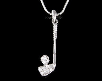 Swarovski Crystal Dainty Golf Club Ball Wedge Iron Golfer Set Team Sports Necklace Jewelry Boss Husband Christmas Best Friend Birthday Gift