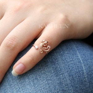 Swarovski Crystal Rose Gold Lizard REPTILE Salamander Gecko Iguana Newt Midi Knuckle Stackable Adjustable Ring Jewelry Bday Christmas Gift