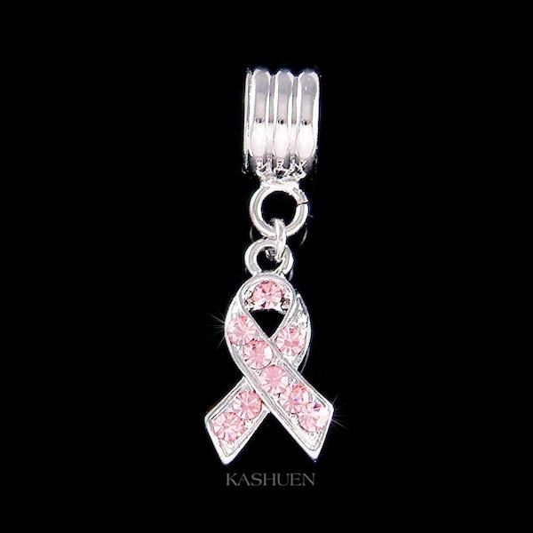 Swarovski Kristal Borstkanker Bewustzijn Roze Lint Armband Charm Sieraden Familie Ondersteuning Vrouw Dochter Vriend Strijd Kanker Kerstcadeau