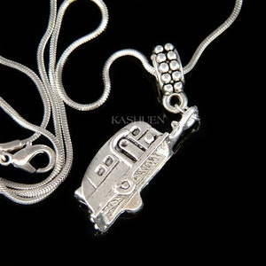 3D RV Camper Camping Jewelry Trailer Camp Outdoors Adventure Mobile home Necklace Christmas 30th 40 Birthday Gifts 4 European Charm Bracelet