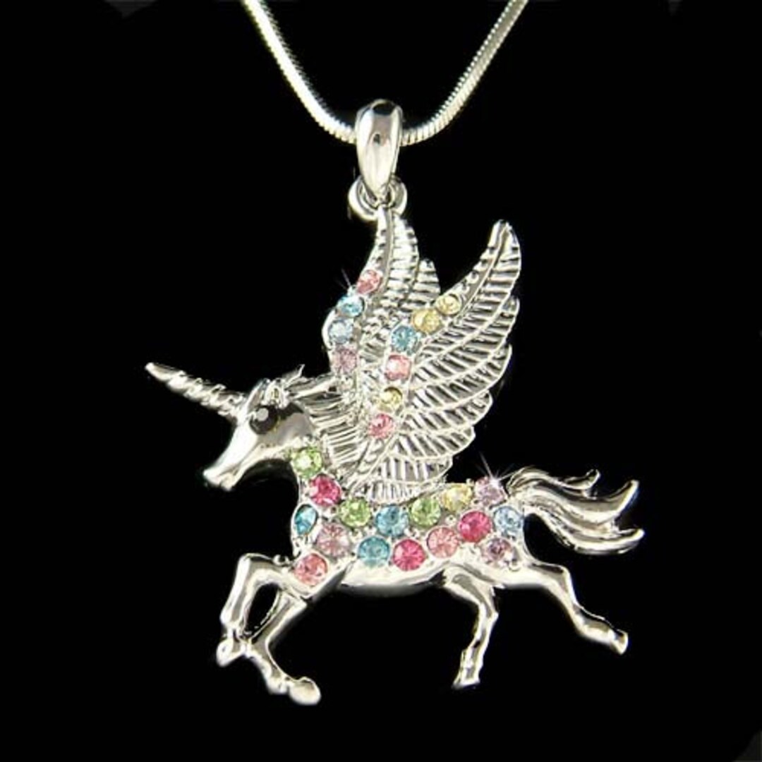 Collana Con Unicorno In Argento Sterling 925 E Cristalli – Gioiello Multicolore, Regalo Perfetto Per Ragazze E Donne