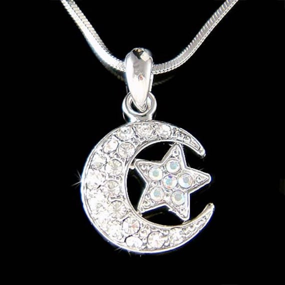 Crystal Pendant Sparkling Crescent Moon Pendant CRESCENT MOON With