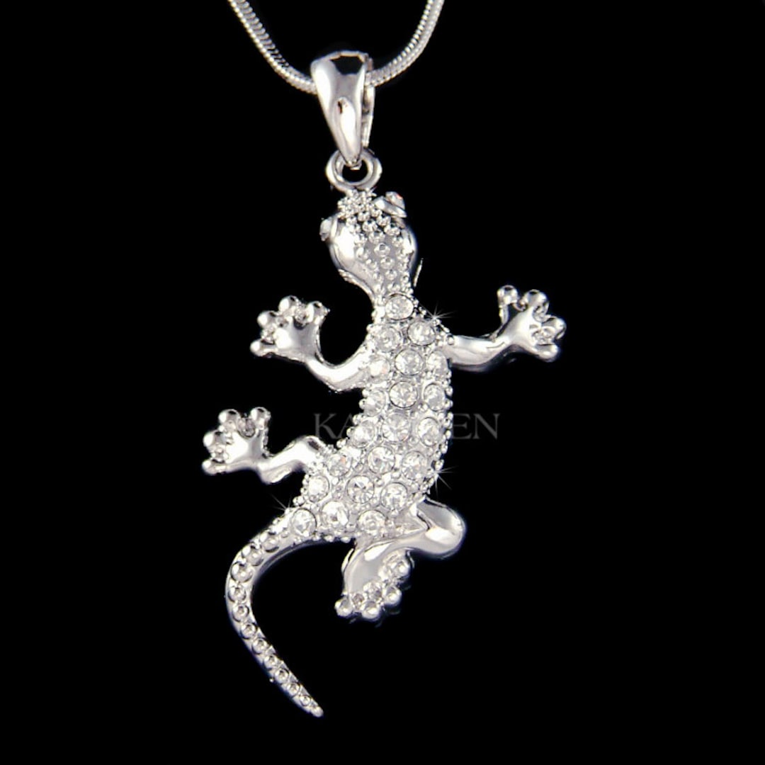 Swarovski Crystal Lizard REPTILE Salamander Gecko Charm Pendant ...