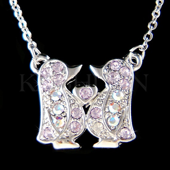 Orecchini A Cuore Con Pinguino In Argento 925 – Simpatico Regalo Per Lei