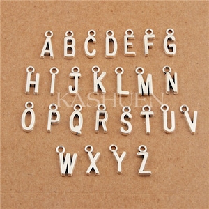 Letra inicial del alfabeto A-Z ADD ON Charm - Plata / Oro / Bronce - Joyería personalizada Mejores amigos Cumpleaños Regalo de graduación de Navidad NUEVO