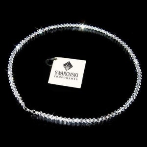Simple Clear Swarovski Crystal Sterling Silver Bridal Wedding Party Night Out Women Necklace (Clear, Crystal AB or Black color to choose)
