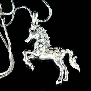 Swarovski Crystal Equestrian Horse Mustang Pony Colt Necklace 30th 40th 50th 60th 70th 80th 90th 100th Birthday Christmas Best Friend Gift