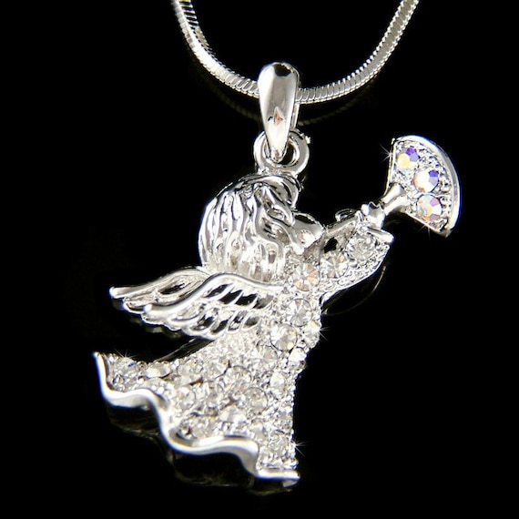 Swarovski Crystal Cute Heralding Guardian Angel Trumpet Xmas - Main Image
