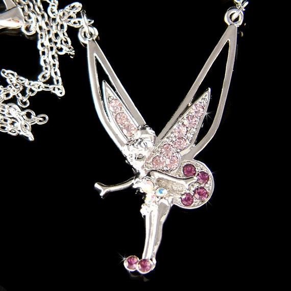 Swarovski Crystal Dainty Purple Fairy Angel Wings Pendant Necklace Magic Magical Girls Women Jewelry Christmas Cute 15th 16th Birthday Gifts