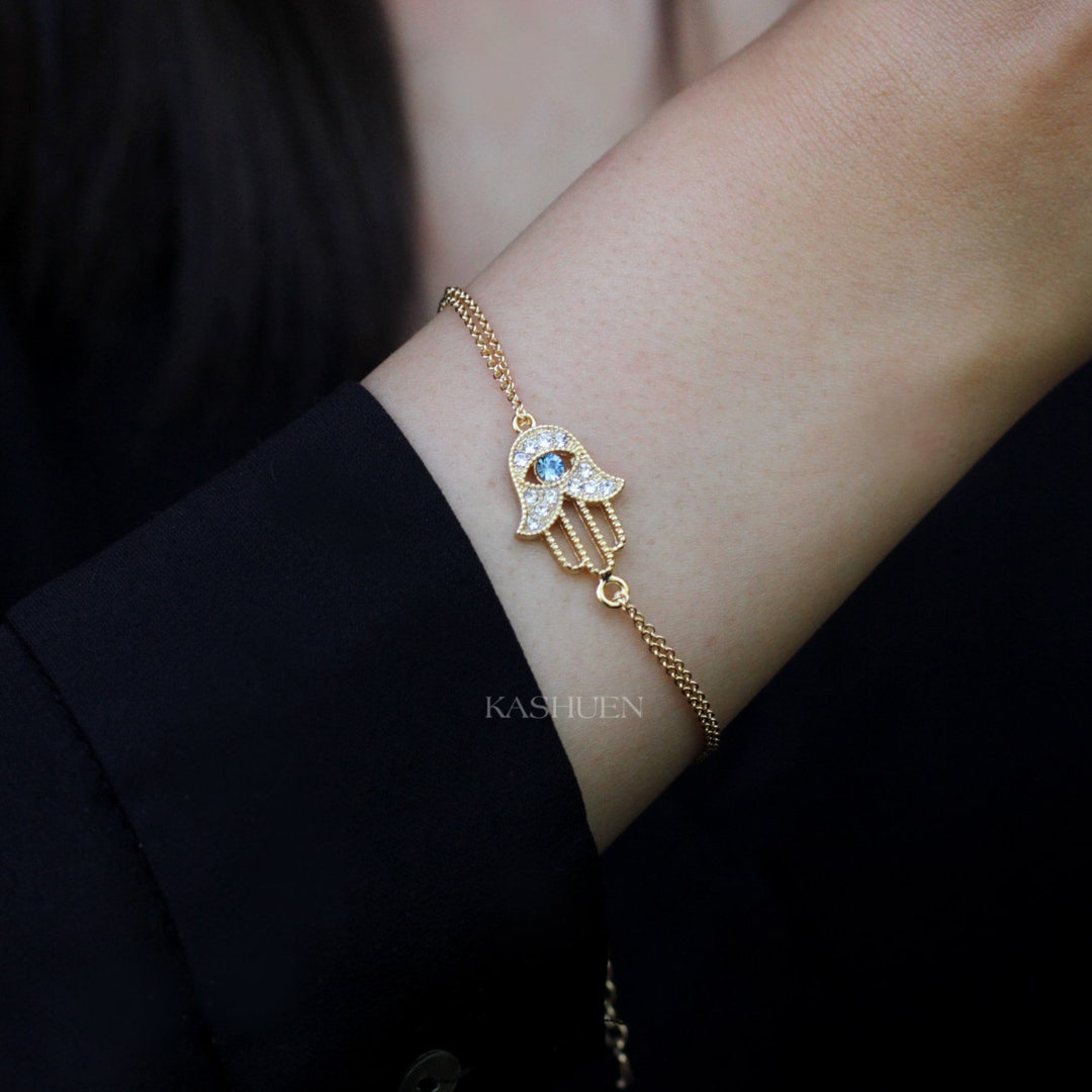 スワロフスキー Hamsa Hand Symbol ブレスレット SWAROVSKI Remix Collection Hamsa Hand Symbol, Blue, Mixed
