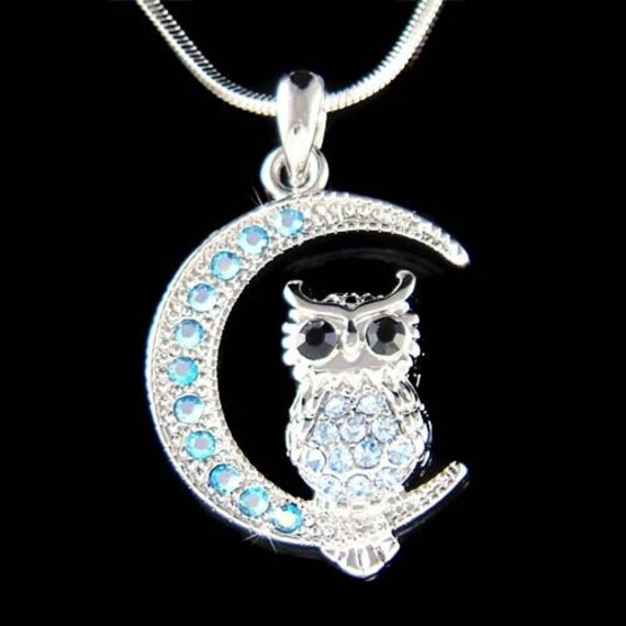 Moon Owl Swarovski Crystal Necklace Moon Owl Swarovski Crystal Necklace