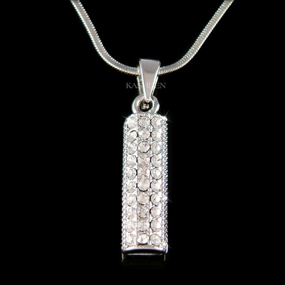 Swarovski Crystal Vertical Bar Drop Layering Layered NECKLACE