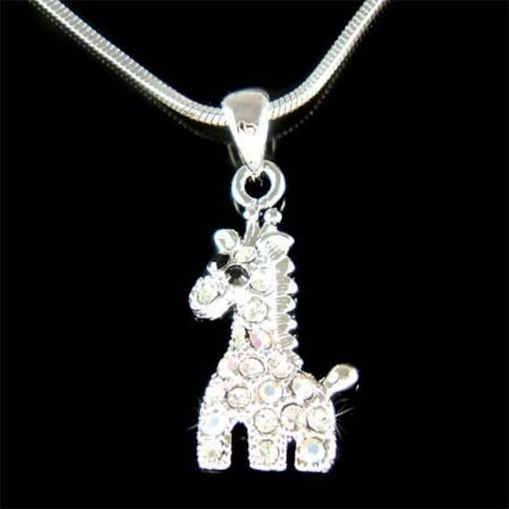 Dainty Swarovski Crystal Cute Giraffe Necklace Safari Animal Charm Girls Pendant Chain Jewelry Christmas 8th 9 Birthday Gifts Bracelet Charm Etsy Canada