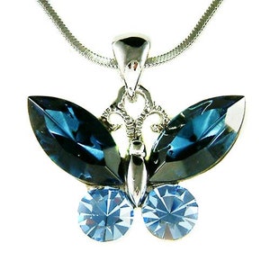 Swarovski Crystal Aurora Borealis BUTTERFLY Necklace Bridal - Etsy