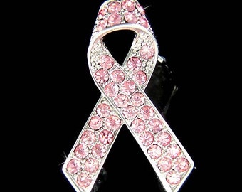 Swarovski Kristal Borstkanker Bewustzijn Roze Lint Broche Pin Beste Vrienden Familieleden Moeder Dochter Liefde Verloren Ondersteuning Sieraden Geschenken