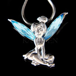 Collar de Campanilla verde con cristales Swarovski, colgante de hada dorada, dije de ángel mágico, joyería de fantasía, regalos de Navidad, 20, 30 y 40 cumpleaños. imagen 10