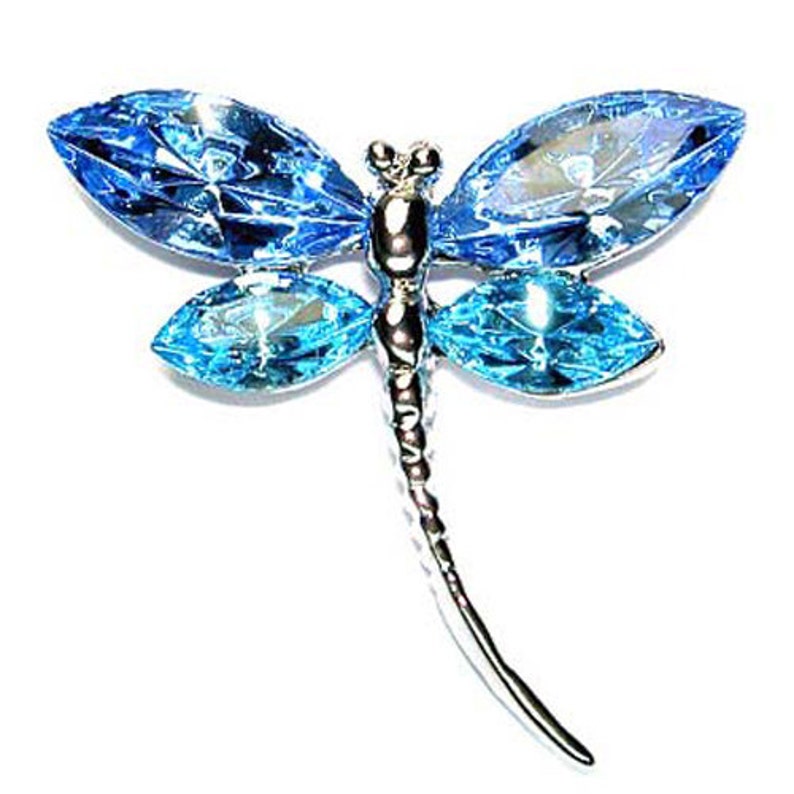 Swarovski Crystal Elegant Aqua Blue DRAGONFLY Bridal Wedding Pin Brooch Jewelry Jewellery Mother's Day Christmas Best Friend Birthday Gift image 1