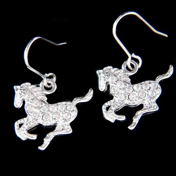 Orecchini a bottone in argento sterling 925 a forma di piccolo pony rampante, regali per amanti dell'equitazione, gioielli equestri per corse di cavalli. - Italia