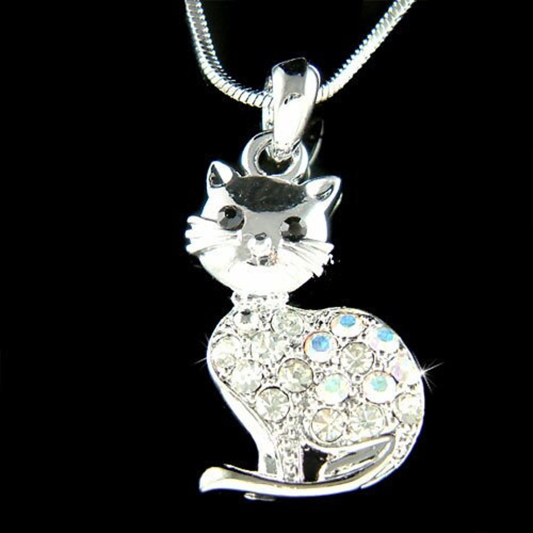 Swarovski cat necklace Clearance