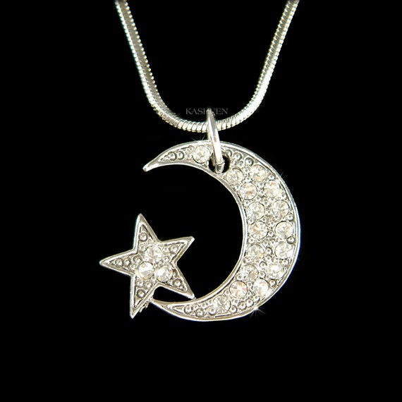 Swarovski - Symbolic moon necklace set on Designer Wardrobe