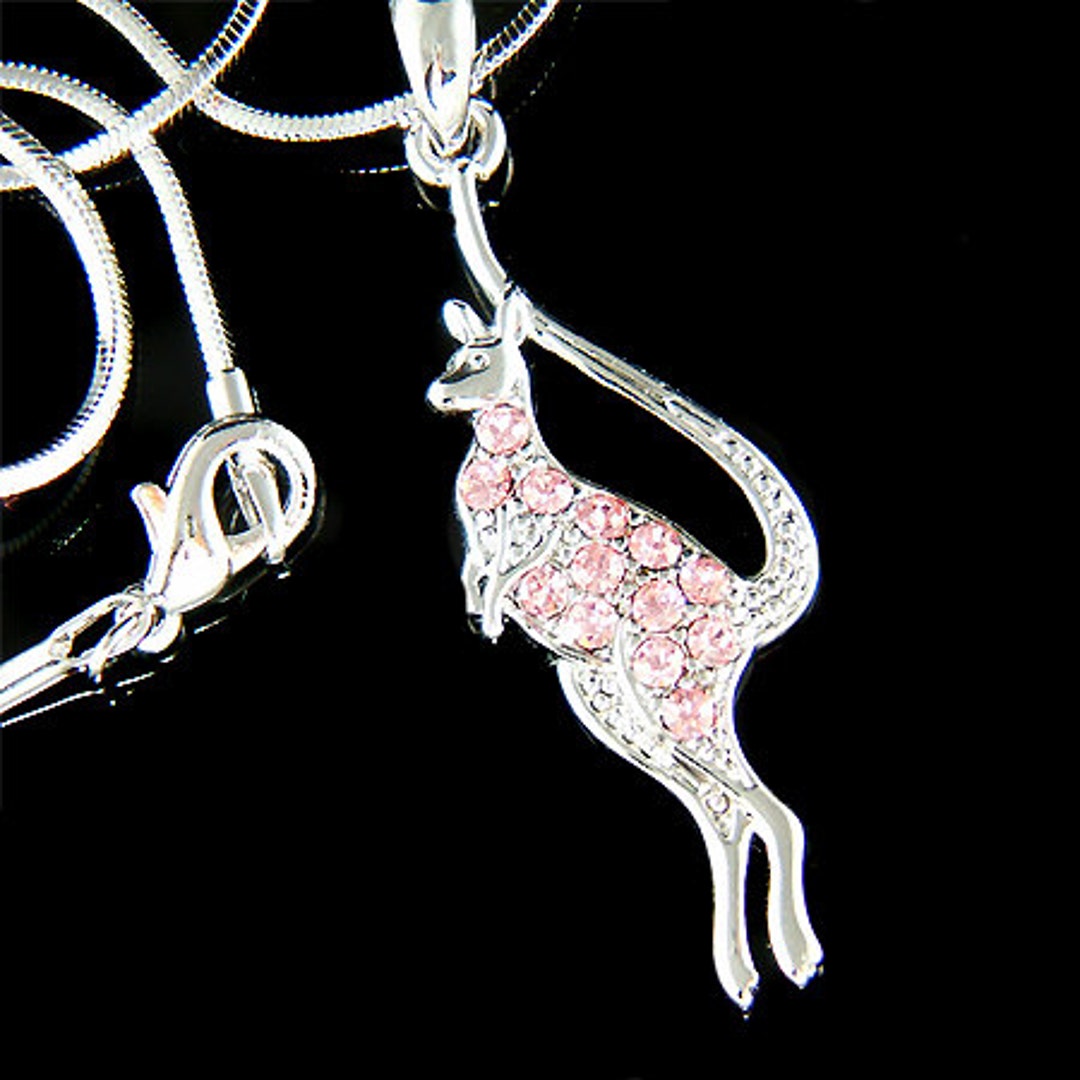 Swarovski Crystal Kangaroo Necklace Aussie Australian Etsy