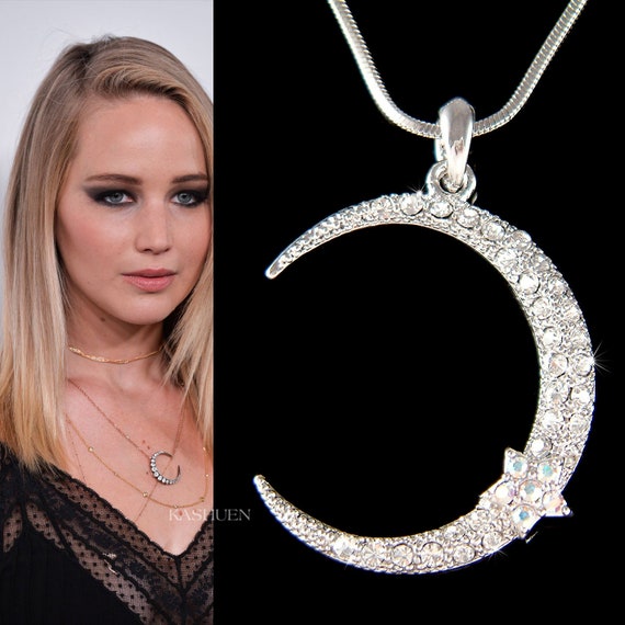 Blended Moon and Star Elements of Swarovski Necklace
