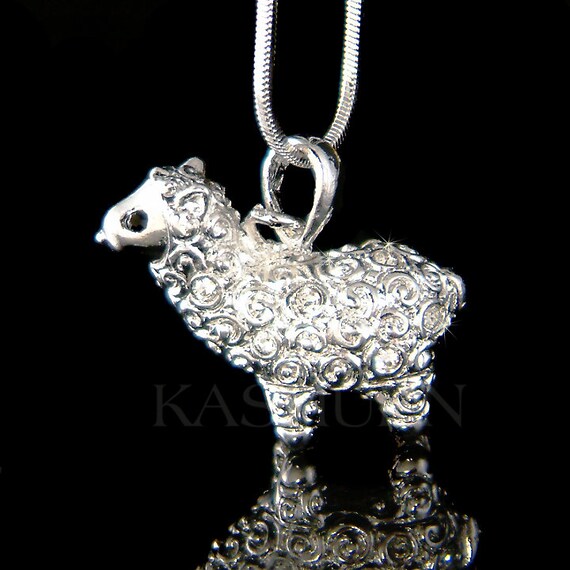 Swarovski Crystal Cute 3D Alpaca Sheep Lamb Llama Nature Animal