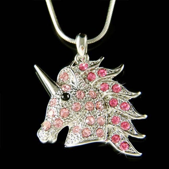 Los niños joyas cadena niño unicornio arco iris plata grabado nombres caballo Unicorn