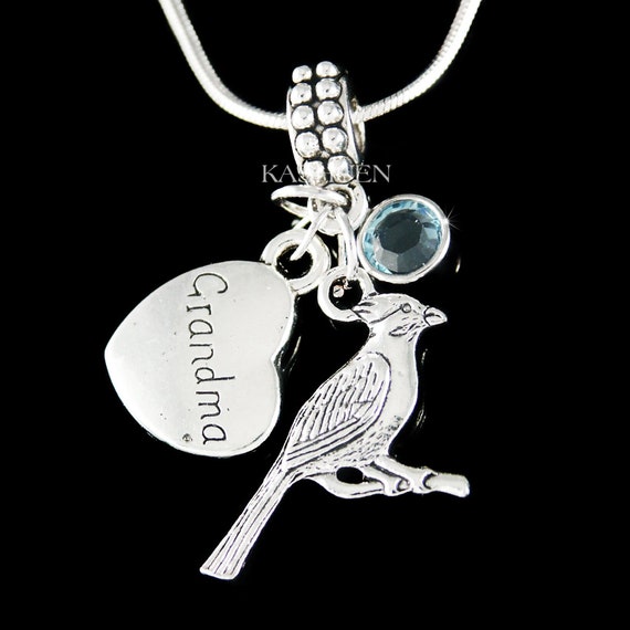 Loss of Grandma Memorial Necklace Cardinal Bird Remembrance in Memory of Granny Passing Grief Sympathy Keepsake Jewelry Gift Bracelet Charm Etsy UK
