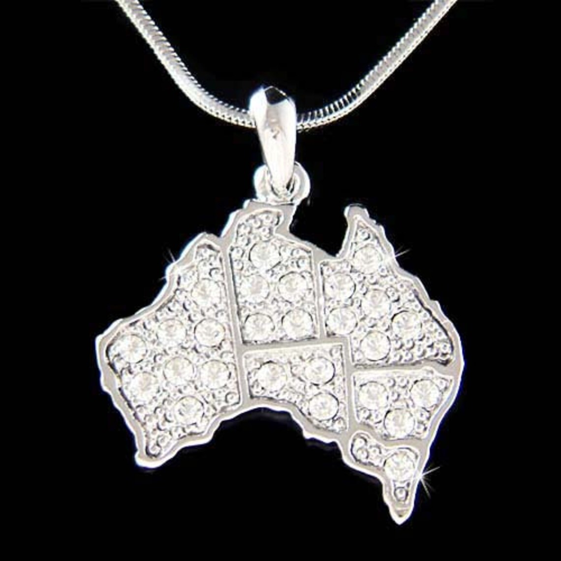 Swarovski Crystal Australia Map Aussie Australian Souvenir Etsy