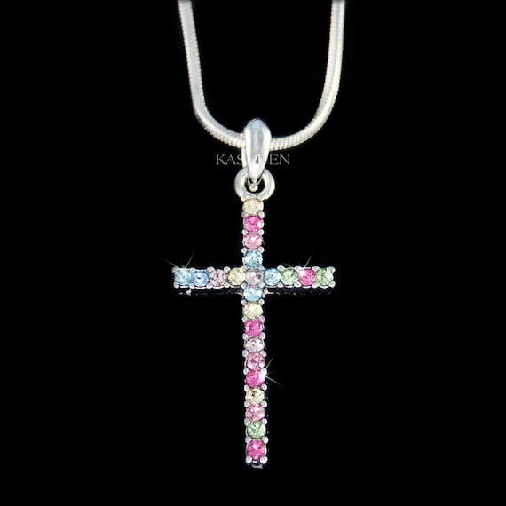 Buy Multi-coloured Swarovski Crystal Cross Pendant Crystal Pendant  Swarovski Crystal Colourful Cross Cross Necklace ML/CROSS/P Online in India  - Etsy