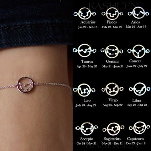 Dainty Constellation ANKLET Cubic Zirconia Diamond, Sterling Silver, CZ Celestial Zodiac Ankle Chain Bridesmaids Teenager 18th Birthday Gift