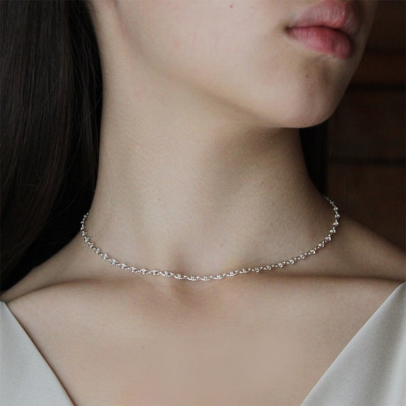 WANDA SILVER Collana girocollo in argento sterling per donna, ragazza, catena regolabile 38+ 5 cm con ciondoli in zircone, regalo originale compleanno, Natale in confezione regalo